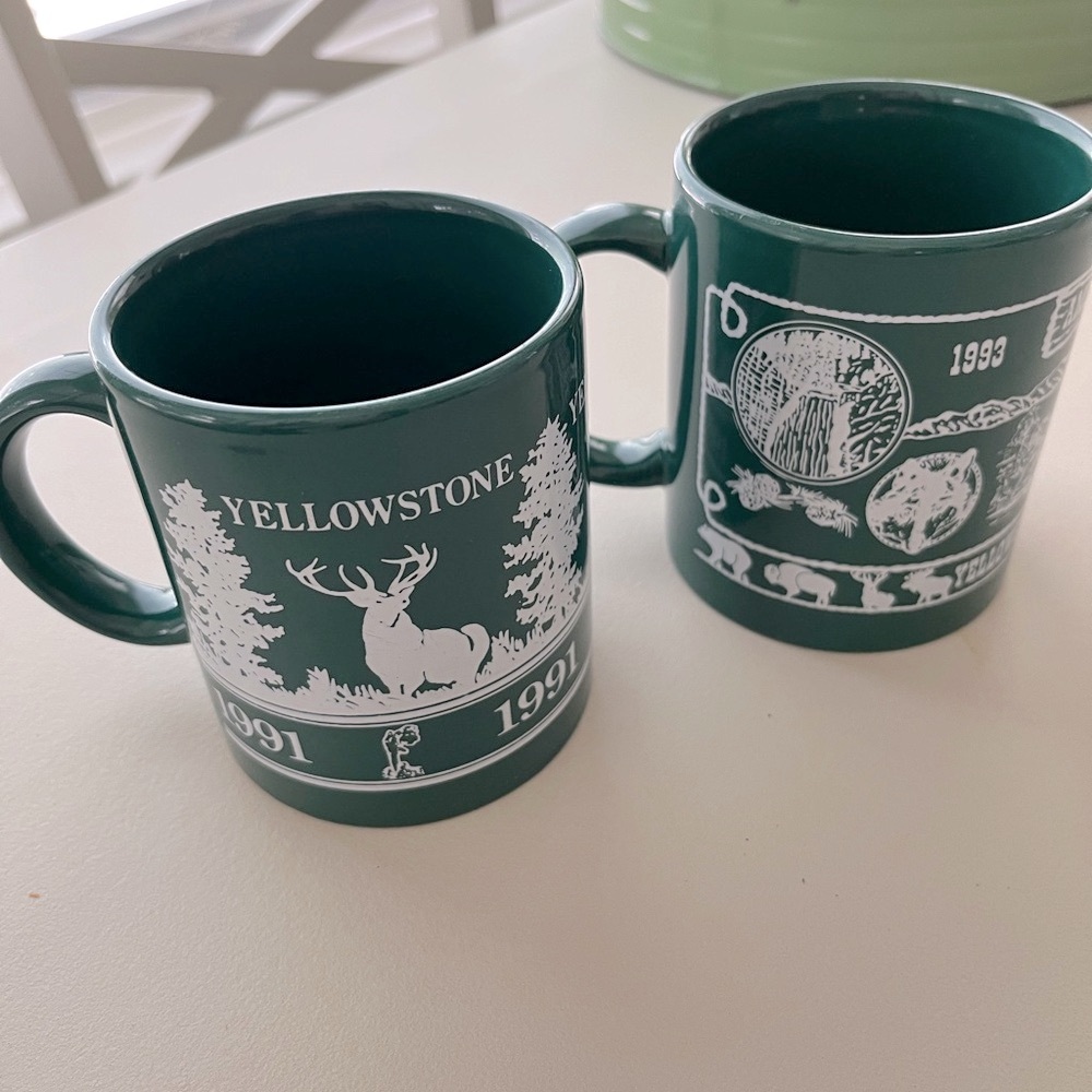 Yellowstone Green Ceramic Mug Set